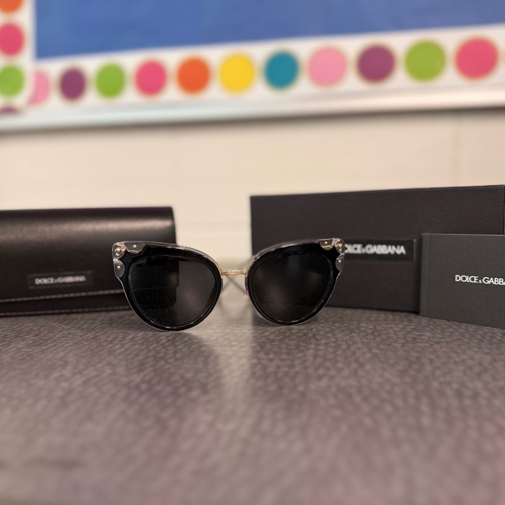 AUTHENTIC Dolce & Gabbana Black and Gold Sunglasses
